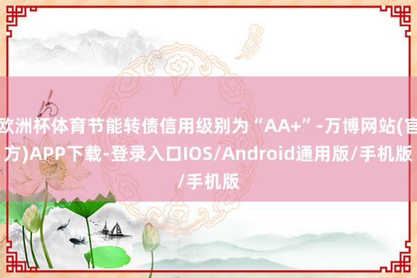 欧洲杯体育节能转债信用级别为“AA+”-万博网站(官方)APP下载-登录入口IOS/Android通用版/手机版